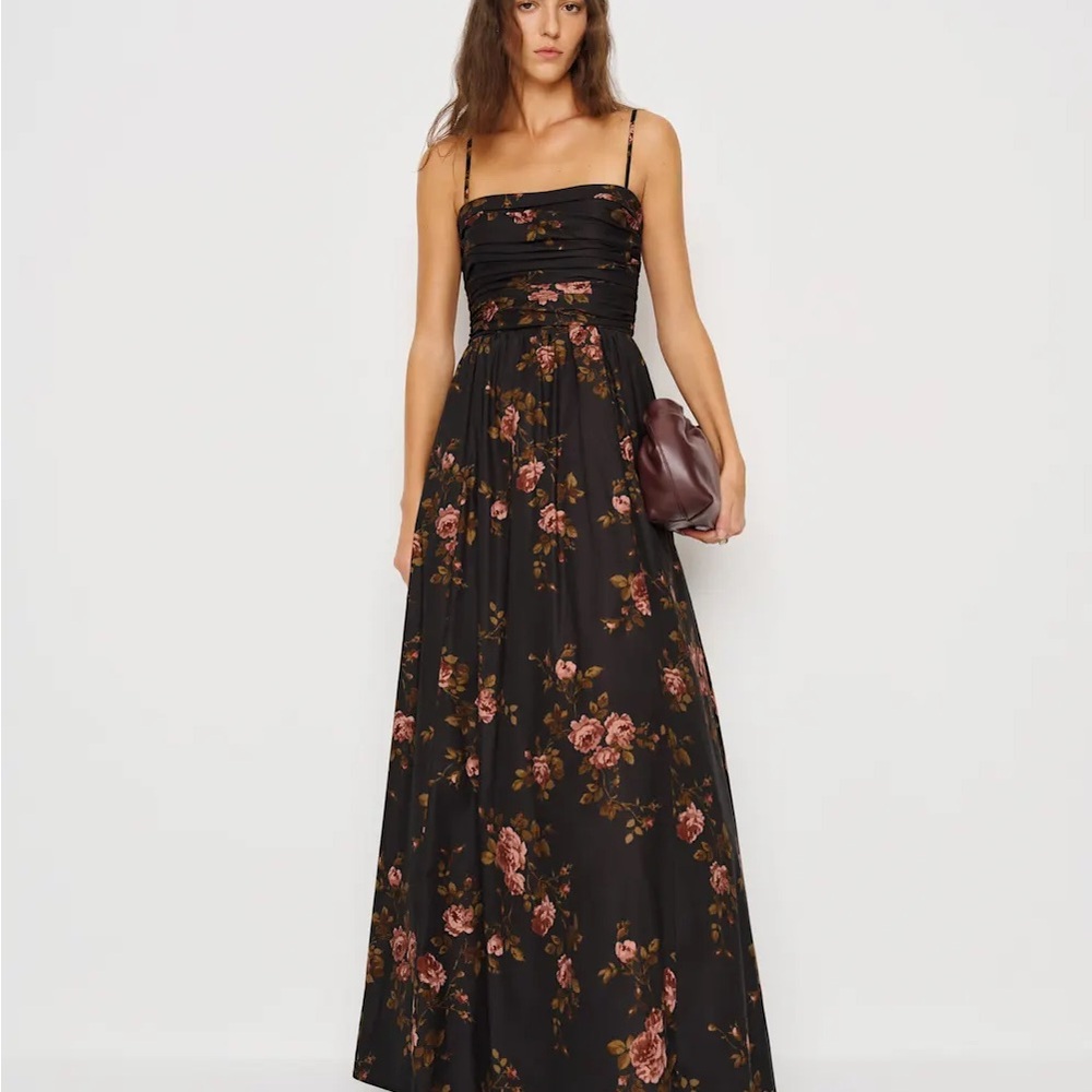 Reformation Black Floral Maxi Dress